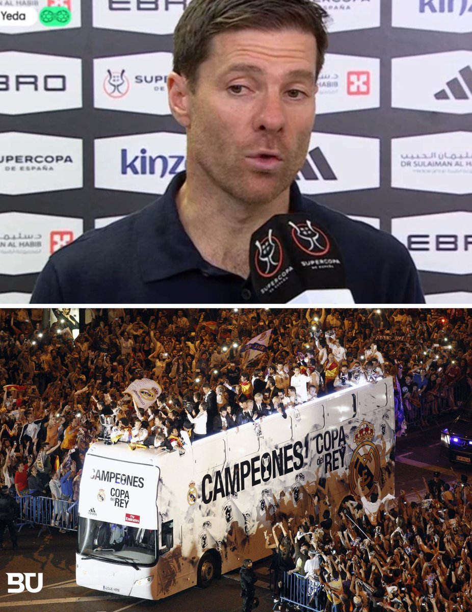 - Xabi Alonso today: "Losing the Super Cup final? This competition is the less important competition of the season."

- Meanwhile, Real Madrid when they win the Copa del Rey or the Super Cup: 

😂