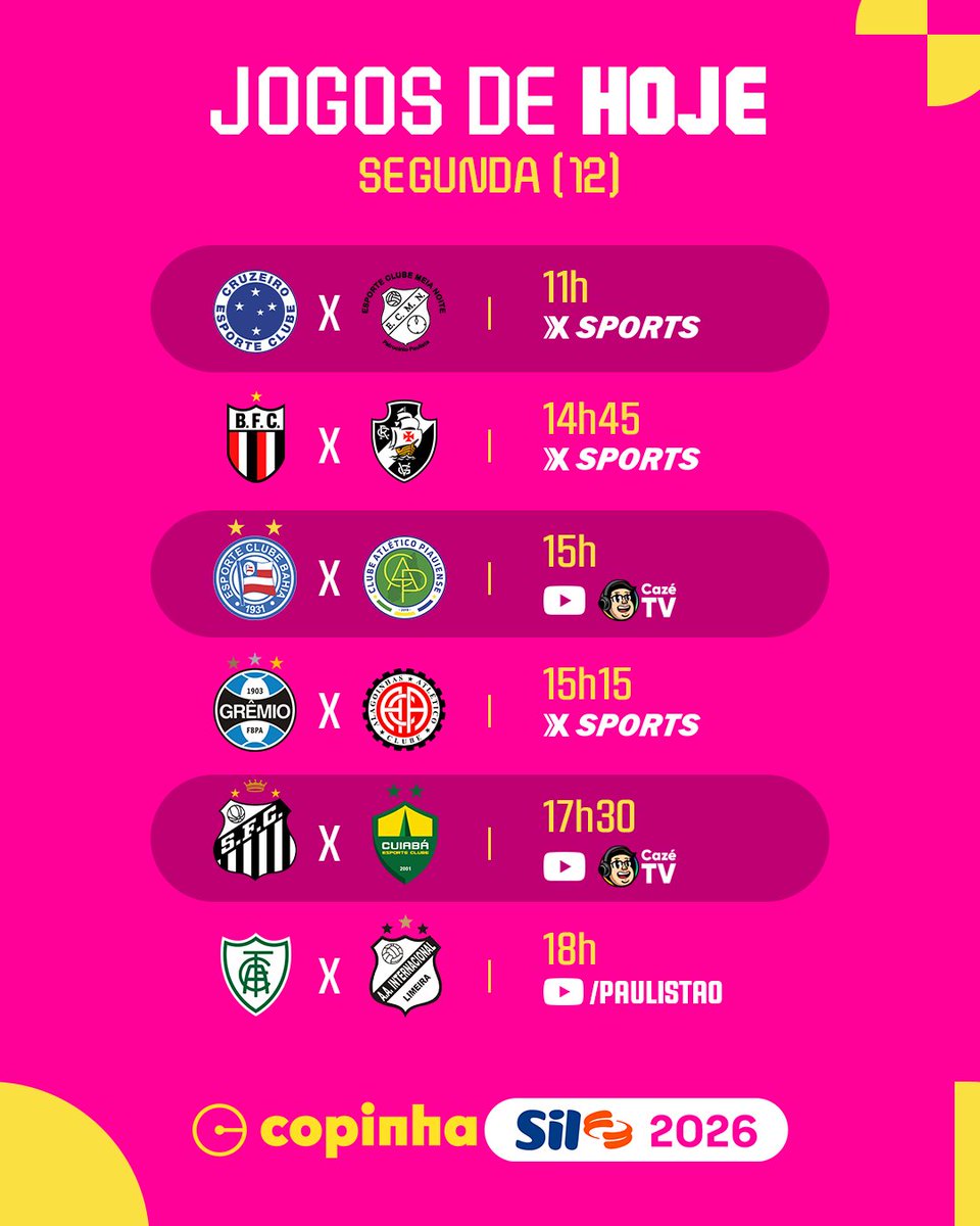 Copinha's tweet photo. VAI COMEÇAR!
A segunda fase da Copinha Sil 2026 chegou!
#CopinhaSil2026 https://t.co/Eqy8A77PBA