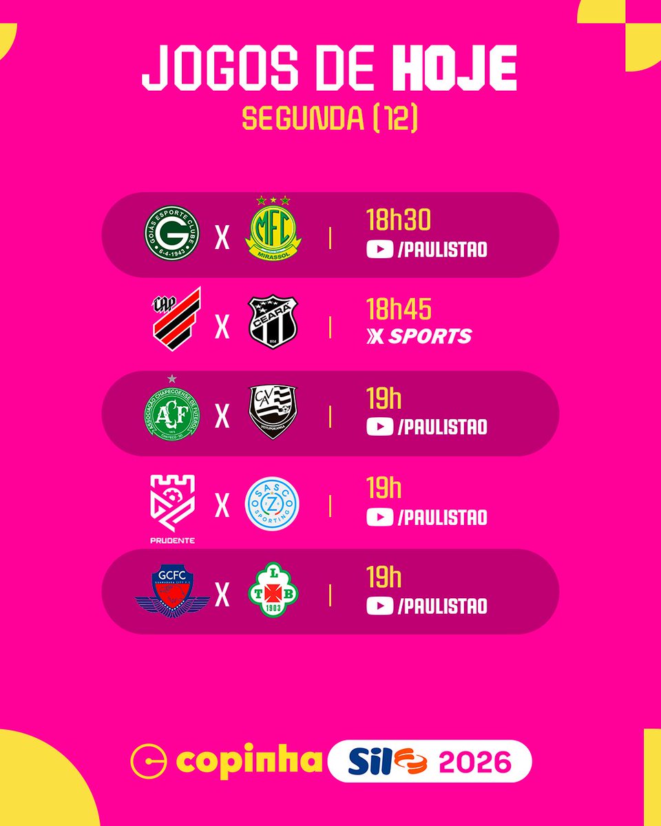 Copinha's tweet photo. VAI COMEÇAR!
A segunda fase da Copinha Sil 2026 chegou!
#CopinhaSil2026 https://t.co/Eqy8A77PBA