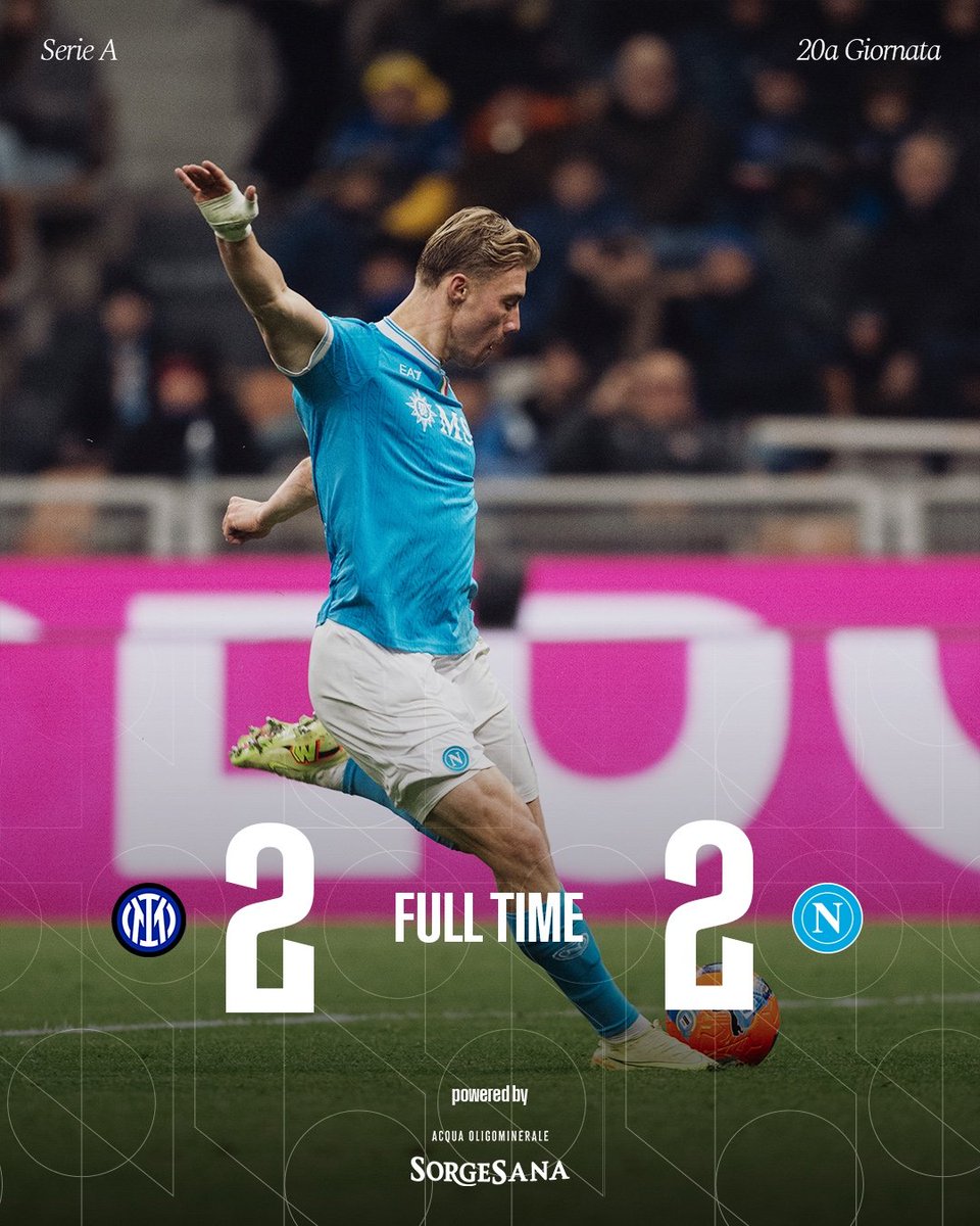 sscnapoli's tweet image. ⏹️ Full time: #InterNapoli 2-2

💙 #ForzaNapoliSempre