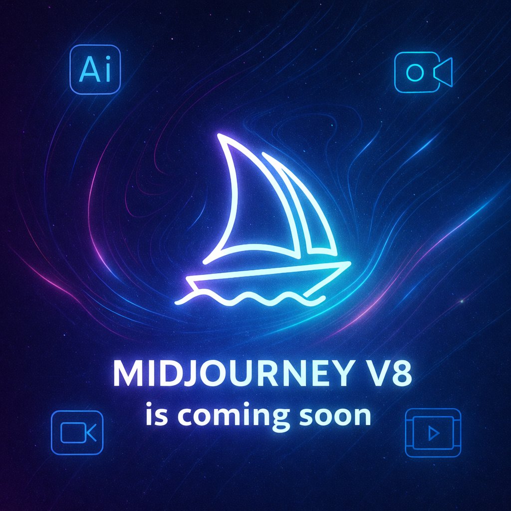 V8 coming soon graphic