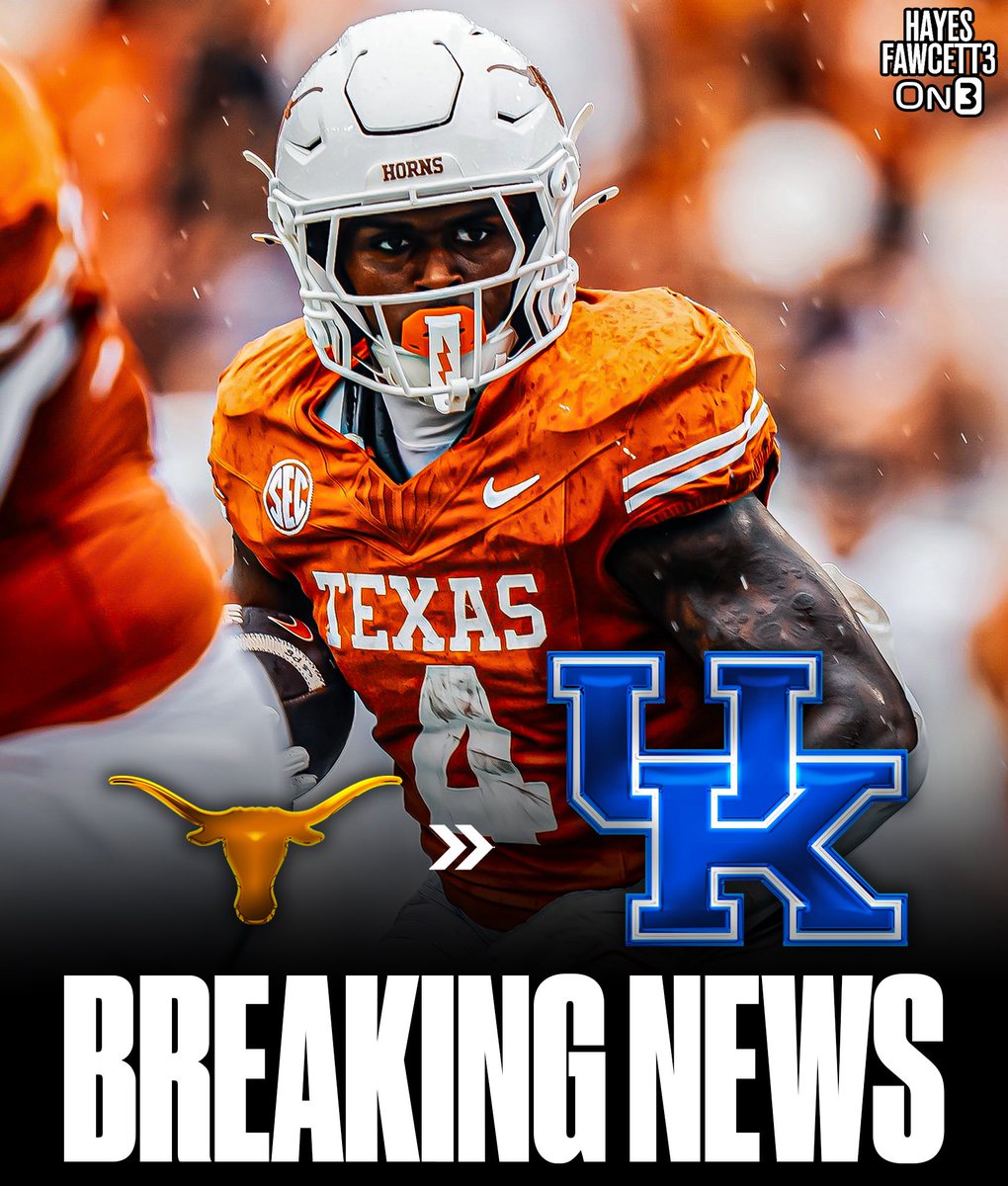 Hayesfawcett3's tweet image. BREAKING: Texas transfer RB Cedric Baxter Jr. has Committed to Kentucky, he tells @On3sports

He was ranked as the No. 1 RB in the 2024 Class (per On3)

on3.com/transfer-porta…