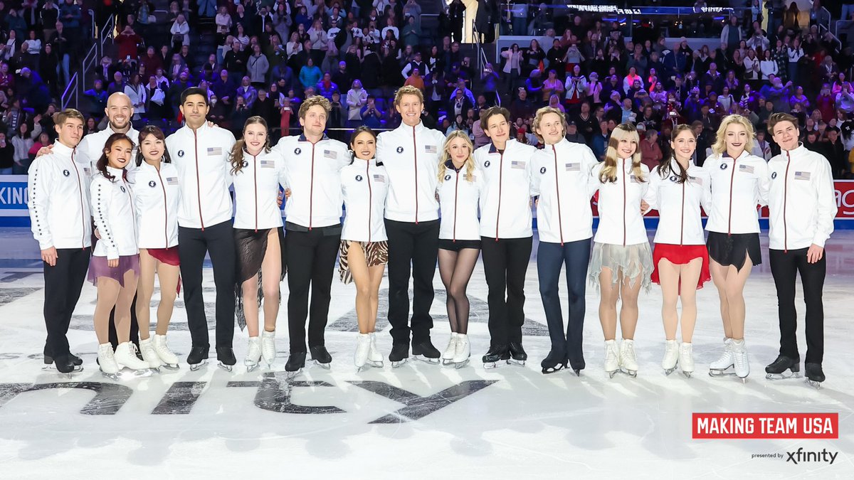 USFigureSkating's tweet image. GIVE IT UP for your 2026 U.S. Olympic Figure Skating Team! 🇺🇸🫡

M̶a̶k̶i̶n̶g̶ 𝐌𝐚𝐝𝐞 Team USA presented by Xfinity