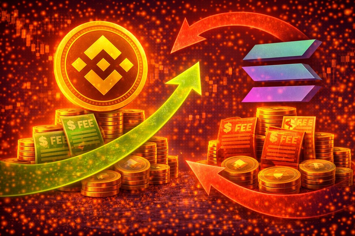 BSC FLIPS SOLANA IN 24 HOUR FEES BNB Smart Chain has overtaken Solana in 24  hour network fees, signaling a short term shift in onchain activity and  usage as transaction demand picks