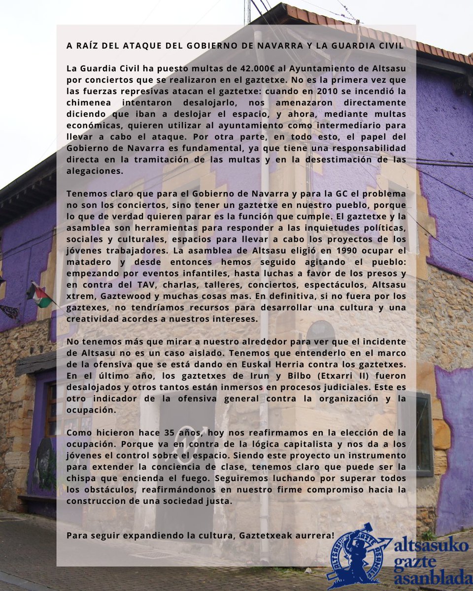 Altsasuko Gaztetxea tweet media