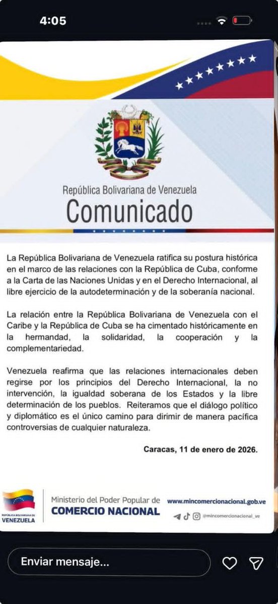 Trump intenta desconocer la soberanía de los pueblos de Bolívar y Martí, Chávez y Fidel. Abajo el imperialismo!!
