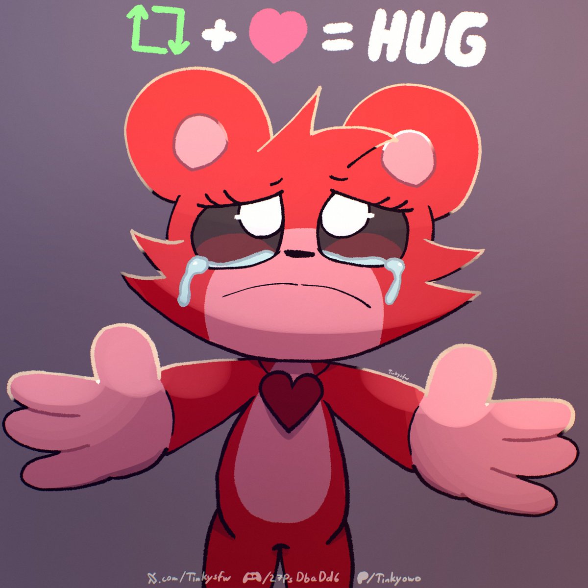 TinkySFW's tweet image. ❤️Bobby Bearhug needs a hug❤️

#SmilingsCritters #SmilingCrittersFanart #BobbyBearHug