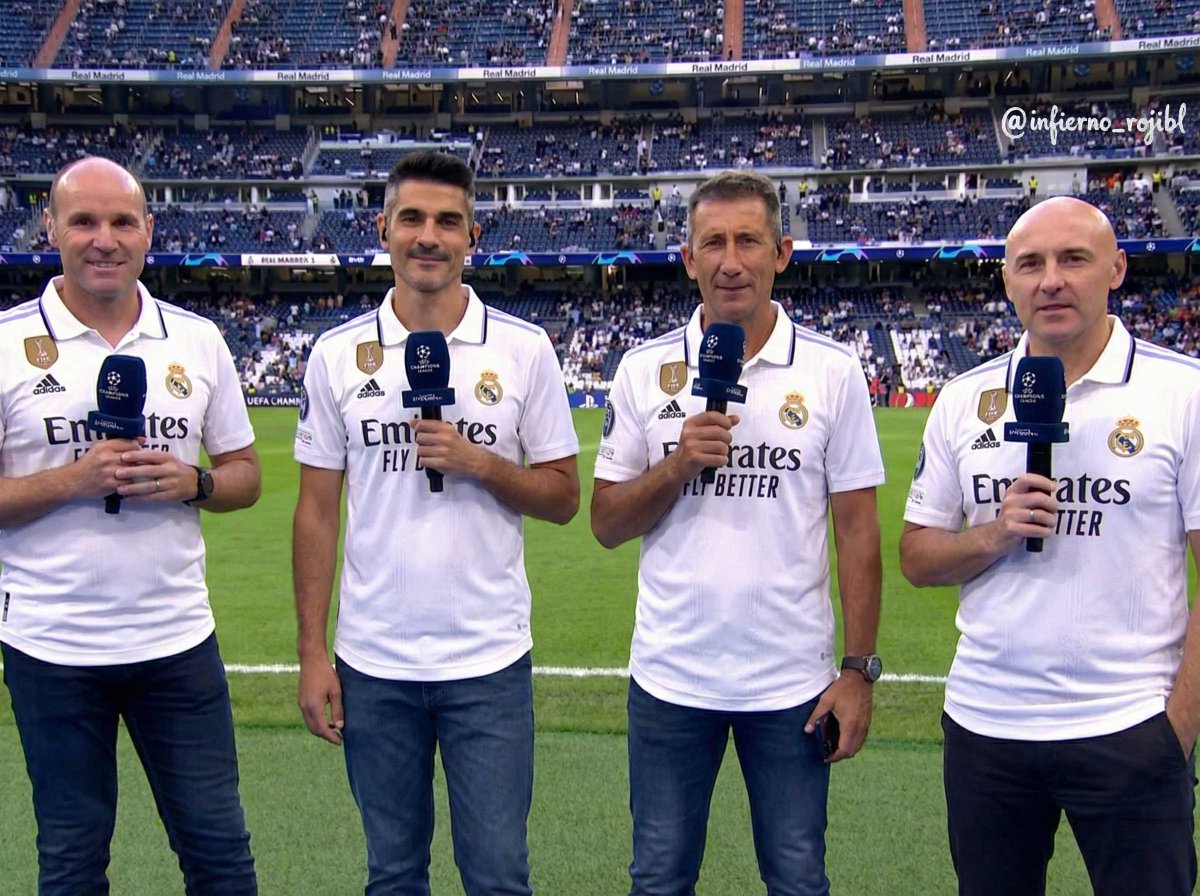 infierno_rojibl's tweet image. Magistral ejercicio de "objetividad" el de @MovistarFutbol: cuatro comentaristas demostrando que se puede narrar un partido con camiseta blanca, sin complejos y sin rastro de periodismo.