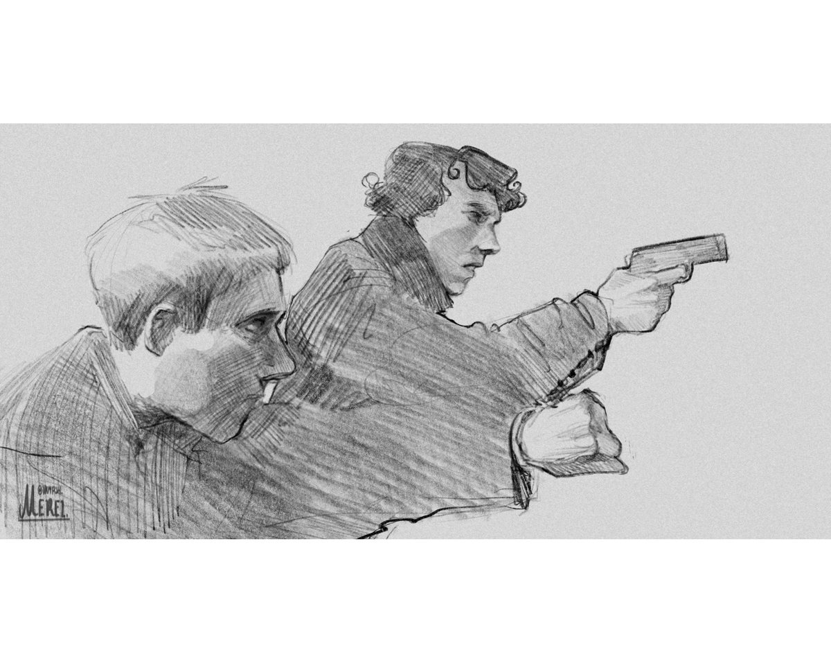 sketch - chase at the museum #SHERLOCK