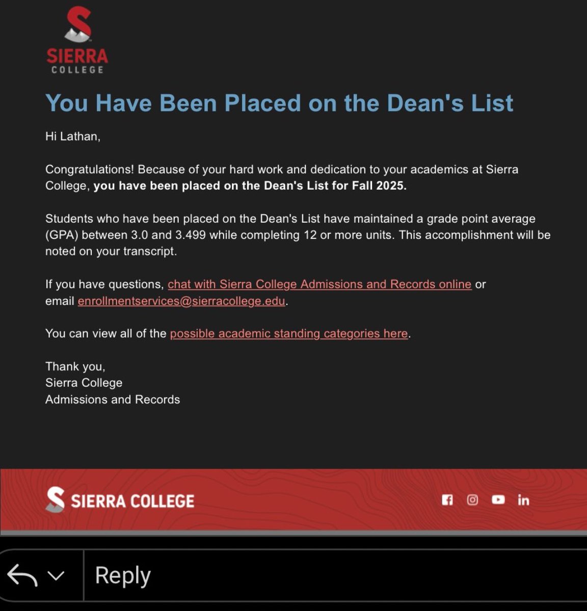 Lathan Sauceda | Sierra 25’ DEC GRAD | tweet media