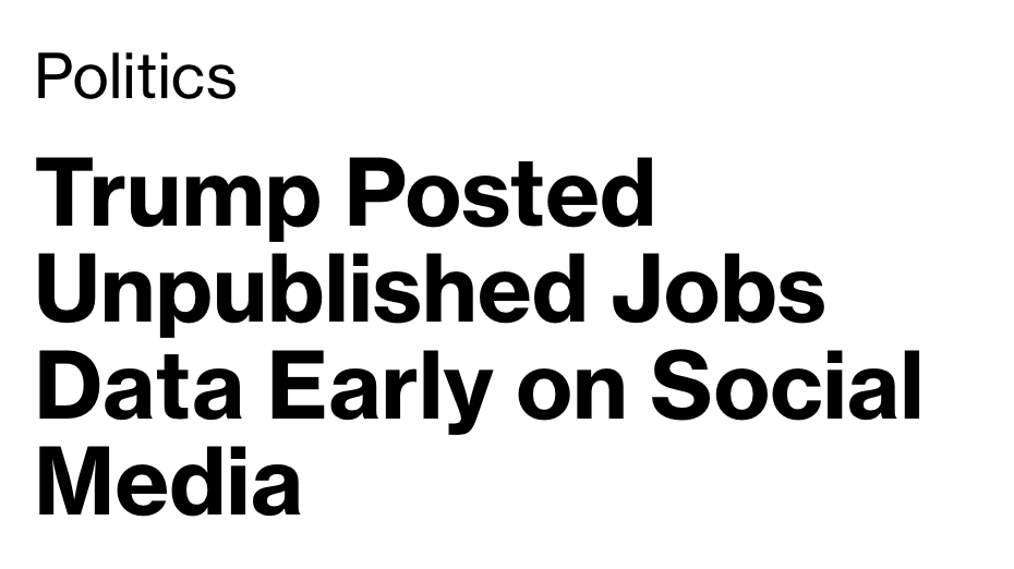 SenWarren's tweet image. Donald Trump’s decision to leak market-sensitive data was nothing but an attempt to distract from his failing economy.