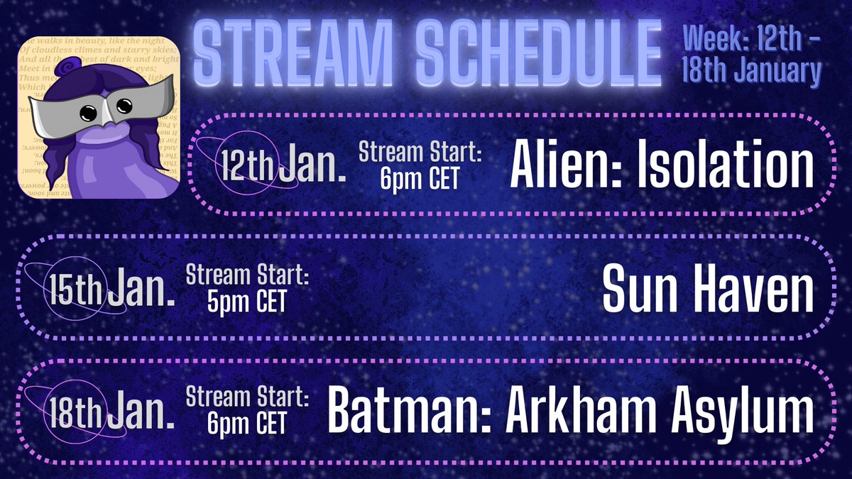 theNadrator's tweet photo. This week's schedule!
Be sure to stop by, over at https://t.co/q4FNtHzjwQ ! https://t.co/3k0pk0Z18H