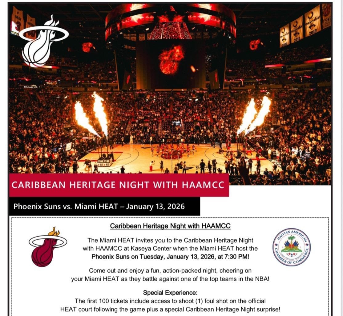 HAAMCC's tweet image. Following the success of last year’s event, we are thrilled to host our 2nd Annual Caribbean Night as the Miami Heat face off against the Phoenix Suns at the Kaseya Center, Miami, FL
👉 Register here to join: gofevo.com/event/HEATHAIT…

#Networking #MiamiHeat #Community