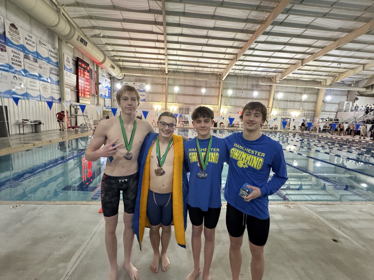 Congrats to the boys swim team for placing 5th in the Medley Relay &amp; 6th in the 200 Free Relay! 

Way to go boys 💪🏻
<a href="/MTSD_DPedroza/">Diane Pedroza</a> <a href="/MTHS_Sports/">Manchester Twp. H.S. Sports Updates</a>