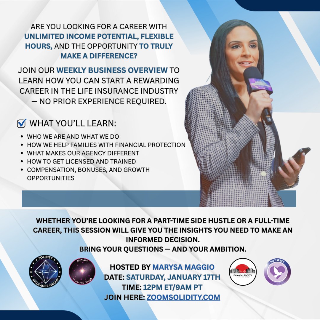 EpiphanyIG's tweet photo. Looking for a career where your impact matches your income potential? 💰✨

Join our Weekly Business Overview this Saturday, January 17th at 12PM ET / 9AM PT 

Join Here https://t.co/DYLkGQze5Z
.
.
.
#LifeInsuranceCareer #JoinTheMovement #FinancialFreedom #WorkFromAnywhere https://t.co/6QY9ubwOvm