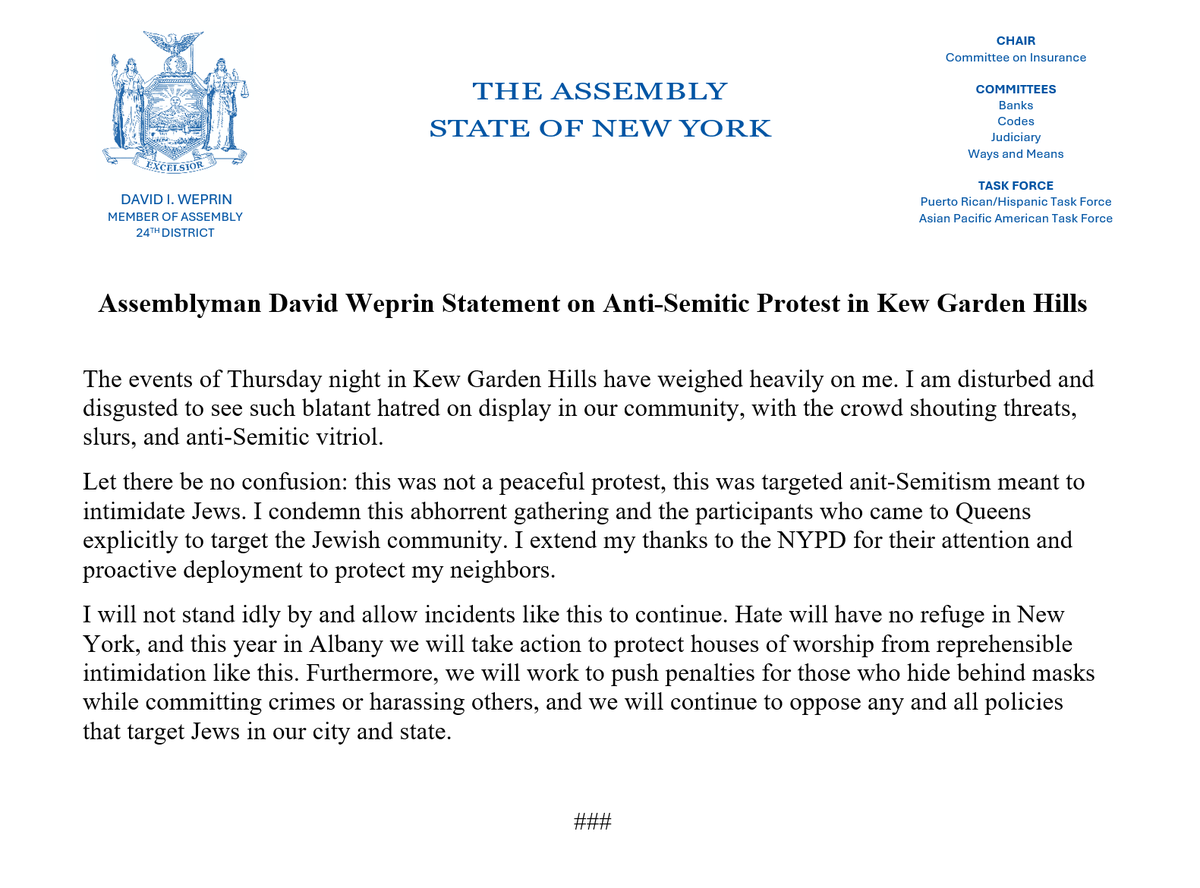 David Weprin tweet media