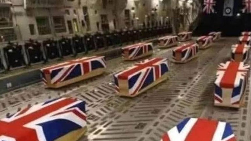 Boots on the ground = Flags on wooden boxes 
#stopthewar