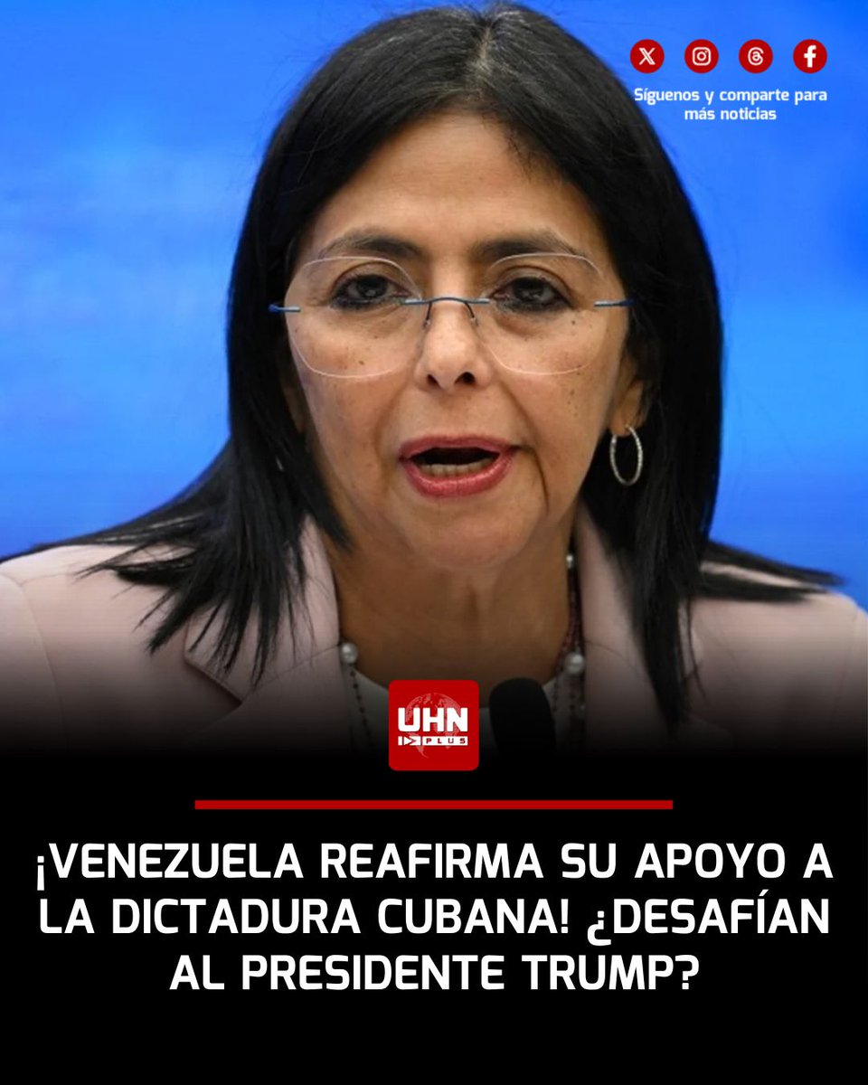 🇻🇪🇨🇺‼️| El régimen chavista ratificó su “alianza inquebrantable” con la dictadura de Cuba, en una respuesta oficial de la cancillería tras el anuncio de Donald Trump de que ya no habrá más petróleo ni asistencia económica desde Caracas hacia La Habana.