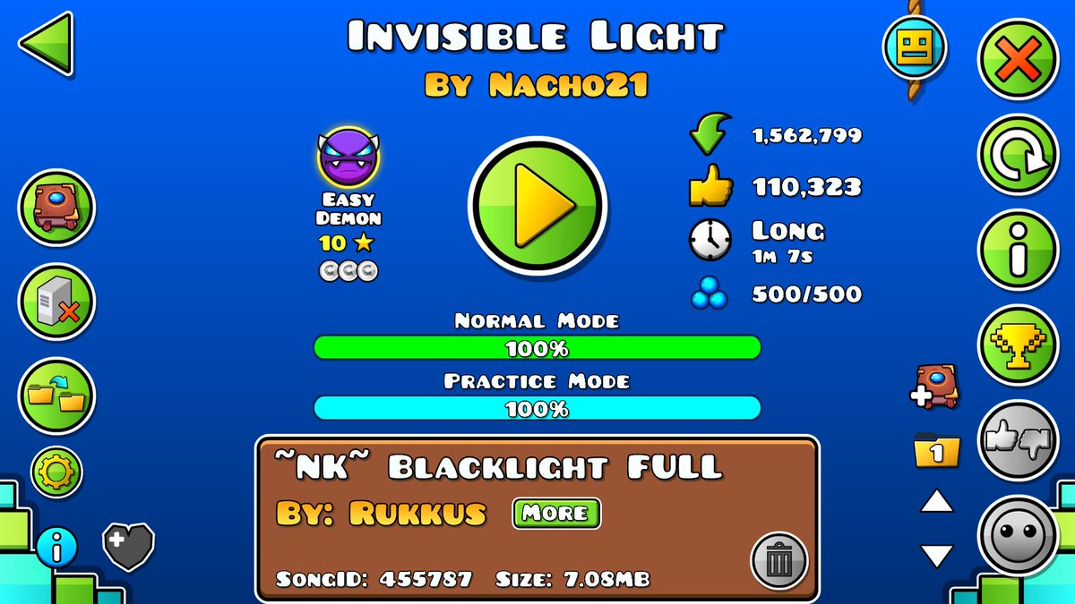 Guau, «Invisible Light» bajó de dificultad. No creo que sea correcto, ojalá cambie...