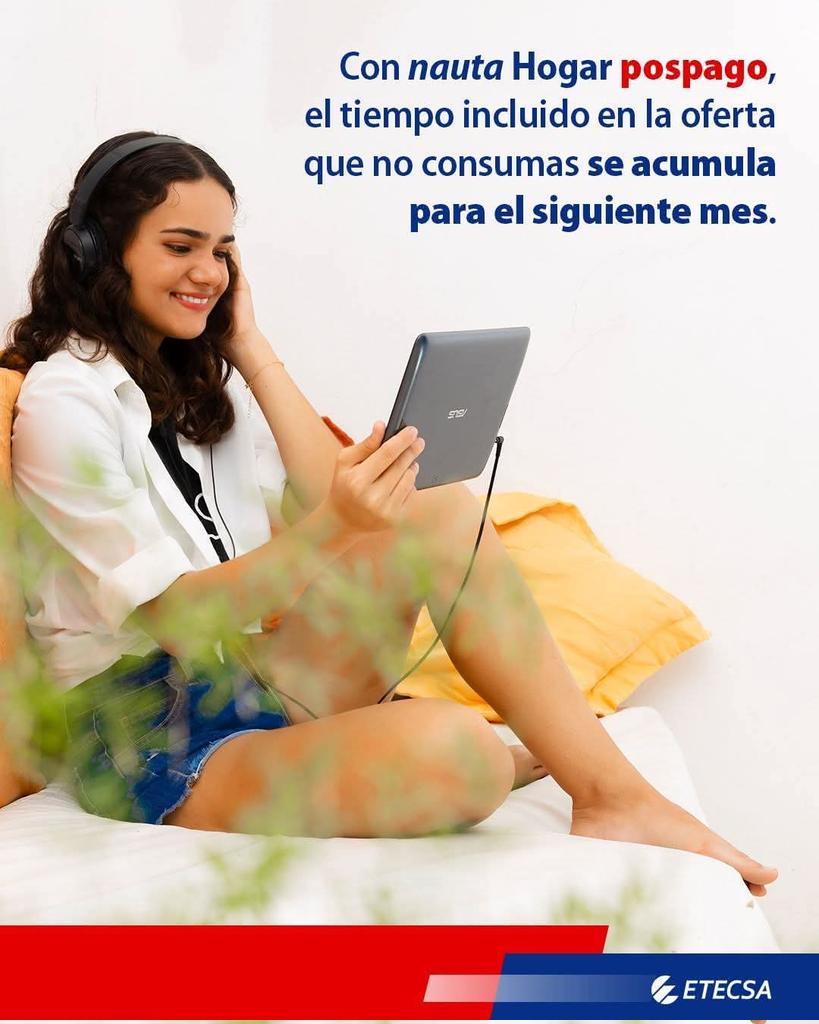 Nivia29369's tweet photo. 👉 ¿No consumes siempre todas las horas de tu oferta de #nNautaHogar? ☝️Con la modalidad pospago podrás acumular el tiempo que no  consumas  para el próximo mes, hasta 1080 horas.
Registrate en https://t.co/pn7cNxW5vl para visualizarlas. #EtecsaTeAcompaña ❤️#Etecsa_LasTunas 🌵 https://t.co/3LKUbbUNsa