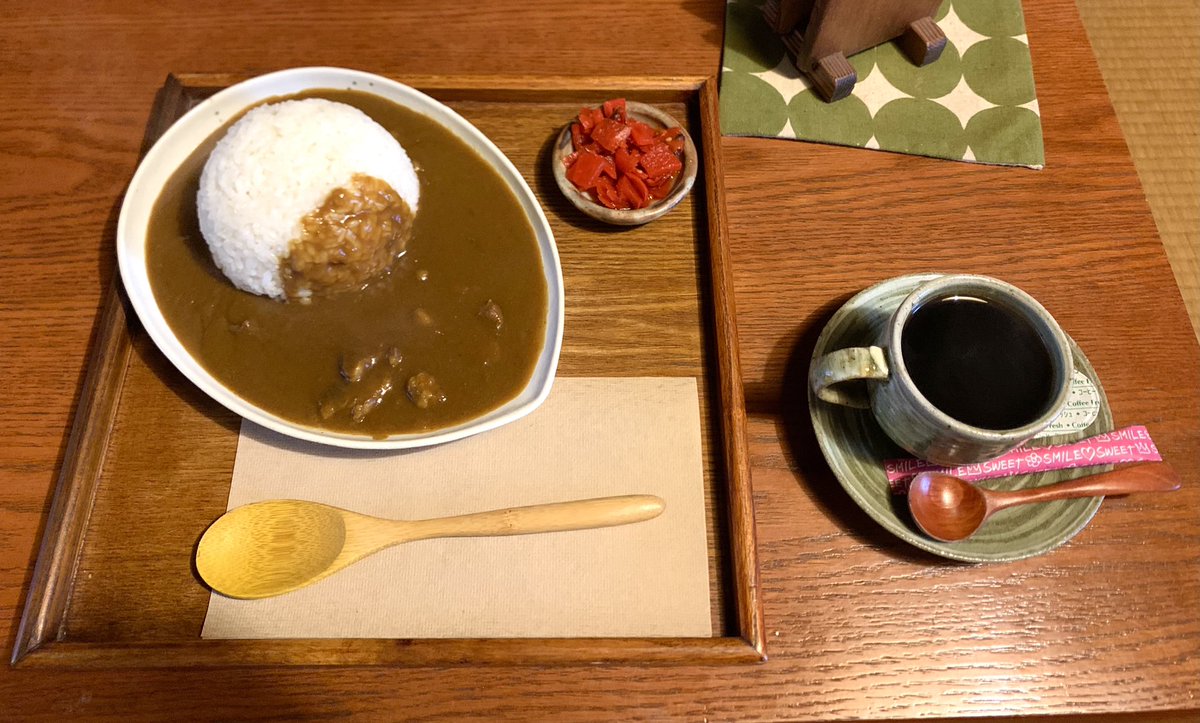 Octoberabbit's tweet image. 湯浅のカフェでカレーランチ🍛
けっこう辛い🔥