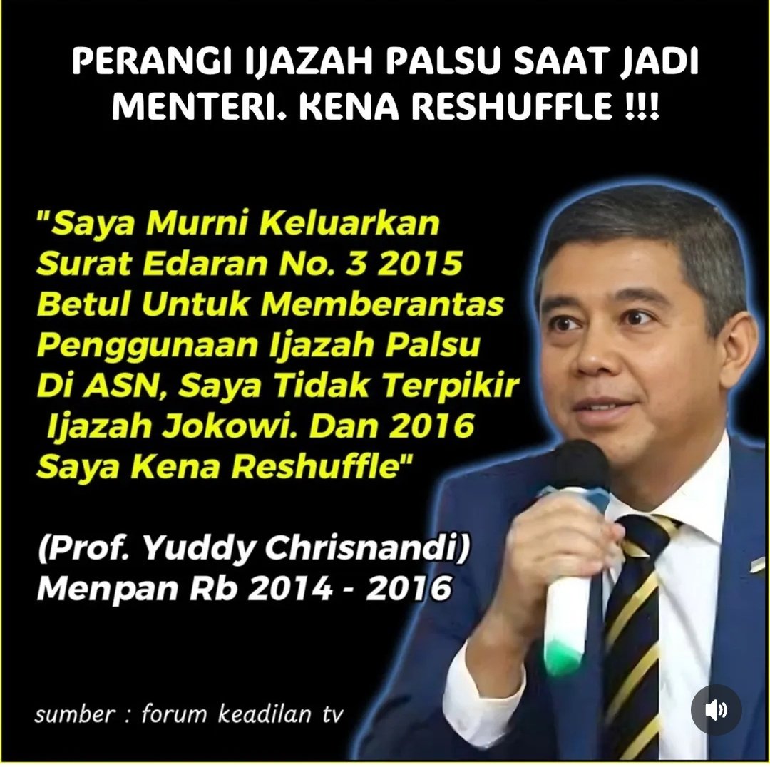 Waktu itu beliau tak menyangka klu ijazah Jokowi palsu 😂🤭