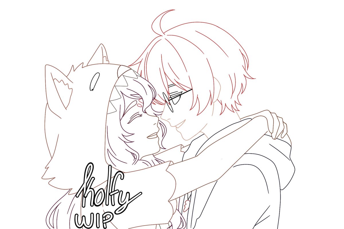 What I’ve been working on recently ฅᨐฅ
<a href="/artist_vonvon14/">VonVon14_artist(Comms open)</a> 

(Flat colored version on bsky.app/profile/kwolfo…)