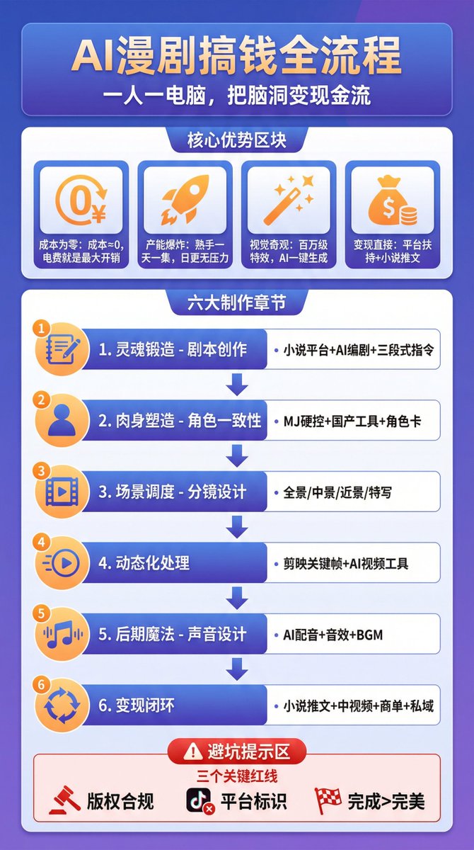 joshesye's tweet photo. 2026年普通人最值得学的AI创作技能？ 

不是画图，不是写代码，而是：AI漫剧！ 用AI把小说漫画“演”成短剧，一个人干翻小团队。 

成本低，日更无压力，爽文套路直接起飞！ 

谁说AI离普通人远？

今天就下场干！ https://t.co/BaK4Ytfbbx