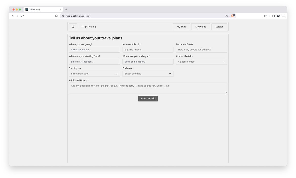 Now the trips have start and end locations which can be used as search filter as well