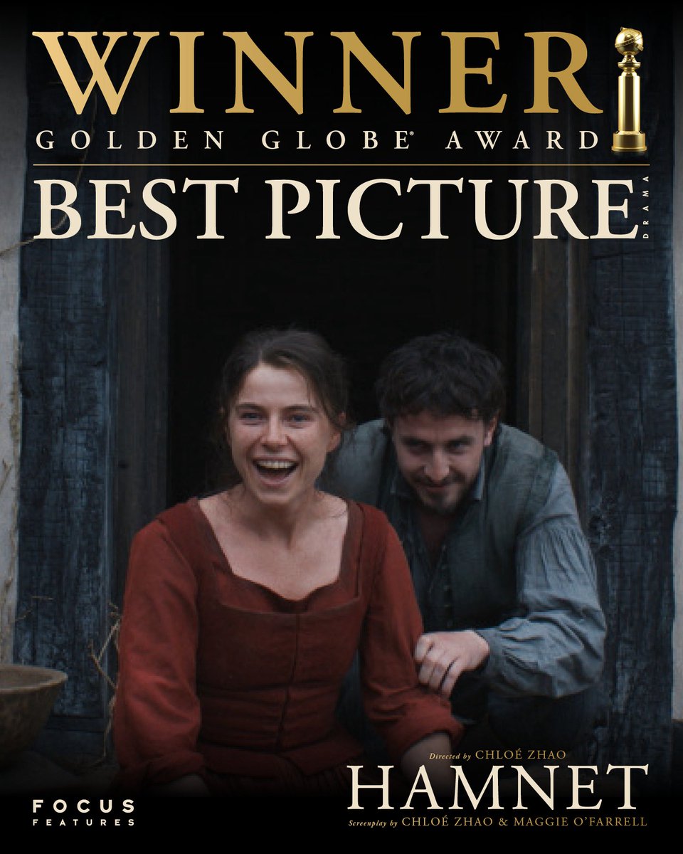 Congratulations to the cast and crew of Hamnet for their Golden Globes WIN for Best Motion Picture - Drama!🏆

#GoldenGlobes