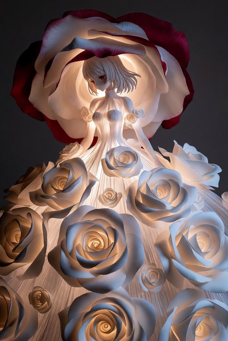 バラ活しましょ #AIillustration イベントお邪魔します🌹 薔薇のドレス