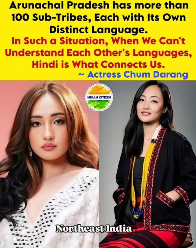 #ArunachalPradesh is home to 100+ tribes, each with its own language and culture. 

Actress #Chum Darang highlights how Hindi often bridges these communities, enabling connection while honoring local diversity.
Diversity thrives, unity grows. 
#IranRevolution #Rahul