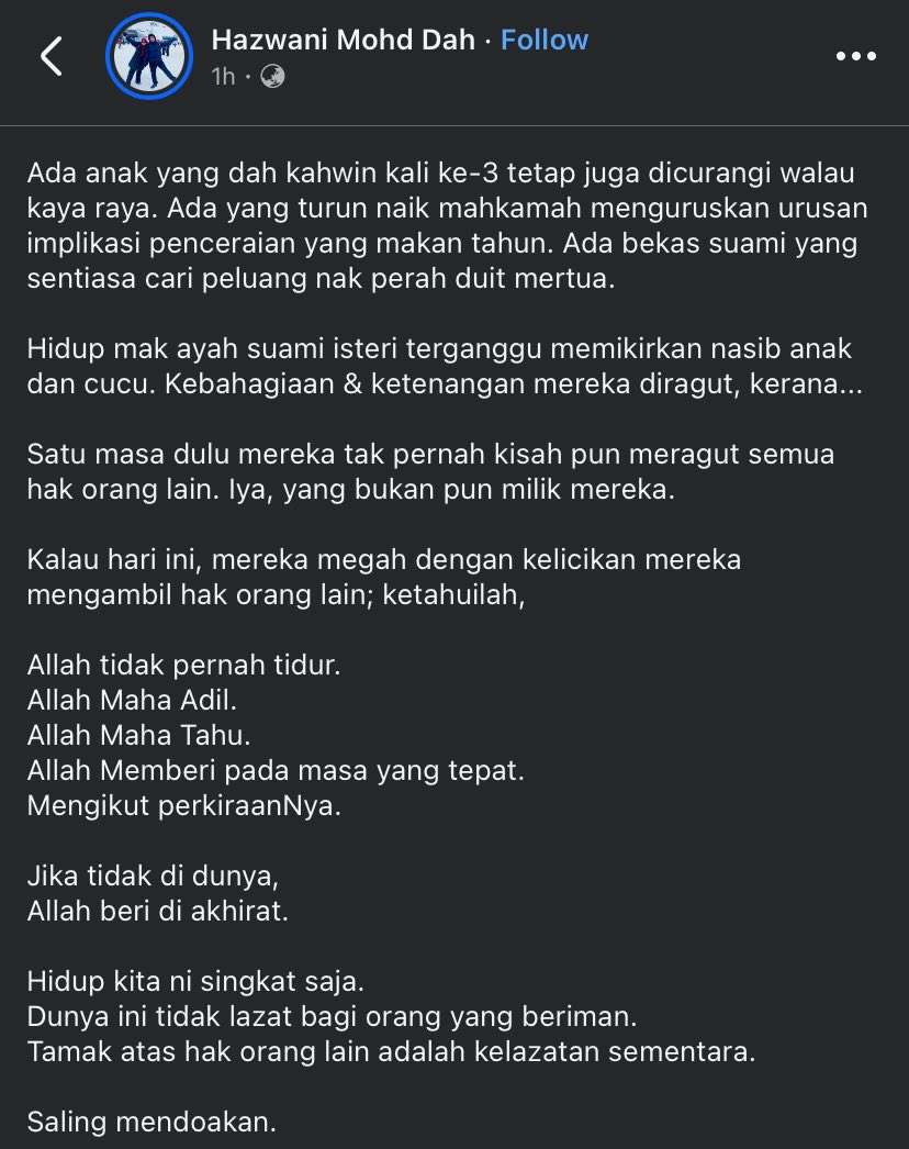 soyoulikeart's tweet photo. Benda ni antara sedar atau tak sedar je. Kau ambil hak orang, Allah tarik hak kau satu persatu. https://t.co/53GnniqYiY