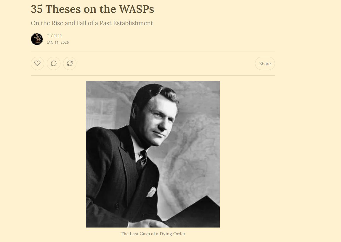 Scholars_Stage's tweet image. NEW ESSAY: 35 Theses on the WASPs 

scholarstage.substack.com/p/35-theses-on…