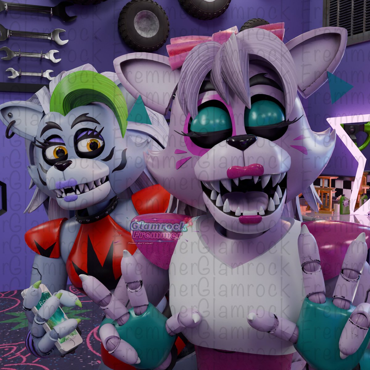 Glamrockfremmer's tweet photo. Swap glamrock meet glamrocks 5/5
Two glamorous wolfs 🐺
Models by TheRadicalbear , DravenJV01 and eternal realm
Lighting by Freddy_Fazboy
#fnafblender #fnafroxy #roxannewolf #fnafsb https://t.co/HruWwsopEO