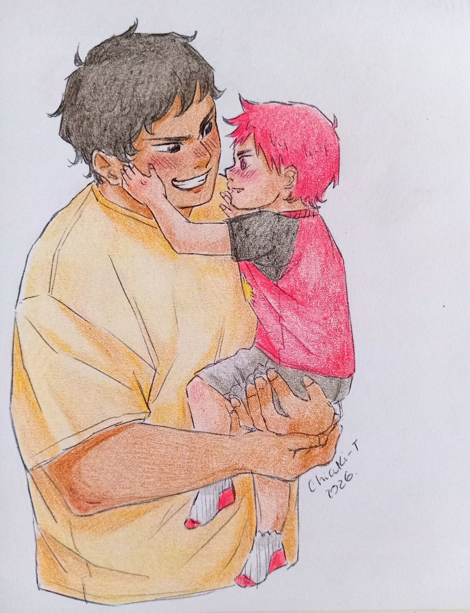 Ayer dibujé este Tadokoropapa y bebé Narukito para mi hermana 🥰

(Ella es super fan de Naruko🐯, y yume de Tadokoro🐻)