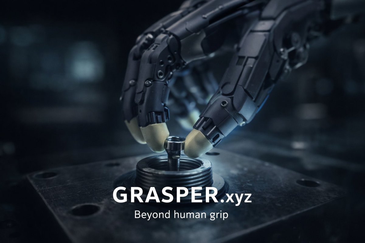 MH2025_Official's tweet image. Not brute force.
Precision, repeatability, and control at scale.

GRASPER.xyz
Beyond human grip.

Available now.

#Robotics #AI #Dexterity