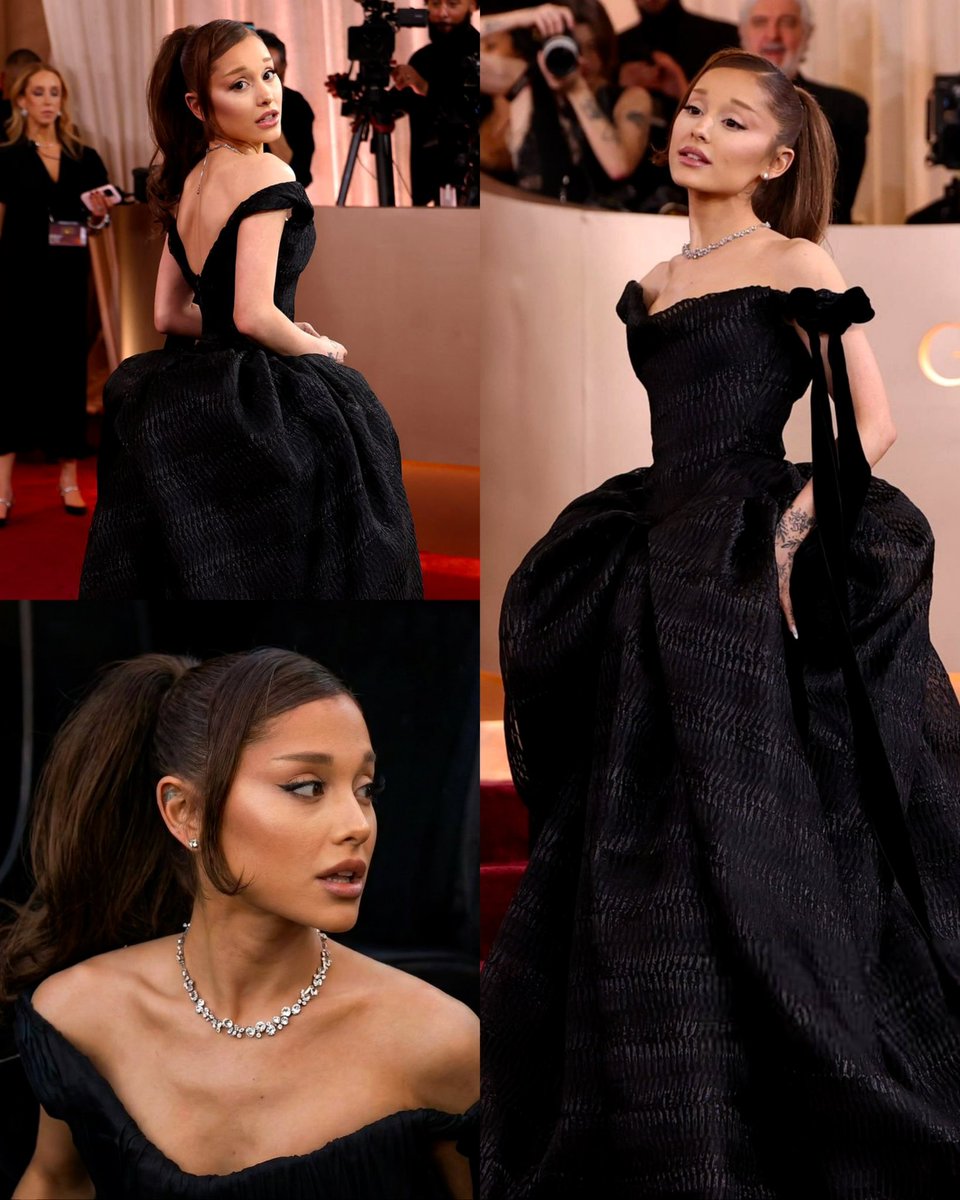 infoari's tweet image. A MORENA TÁ VIVA! Ariana Grande no #GoldenGlobes.