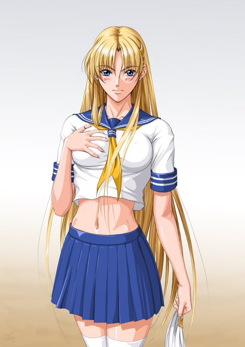 #このタグを見た人は制服美少女を貼って 昔に落書きで描いた物。 金髪の女学生見たい～～～～～。 それはそうとこういうシンプルな脱衣差分は楽でいいですね。 最近の脱衣は複雑になり過ぎて描いてて頭が痛いのが多いから。