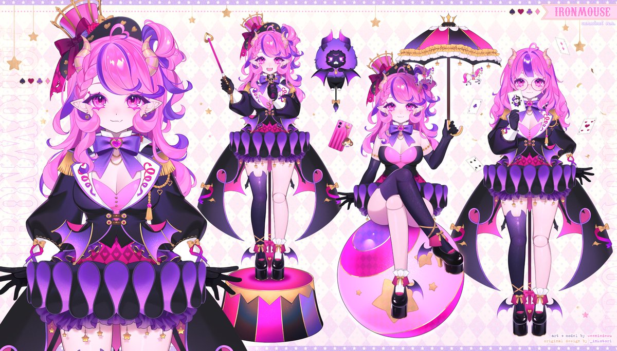 weeniedesu's tweet image. I illustrated Mousey's new model! 😈💖⋆ . ݁˖