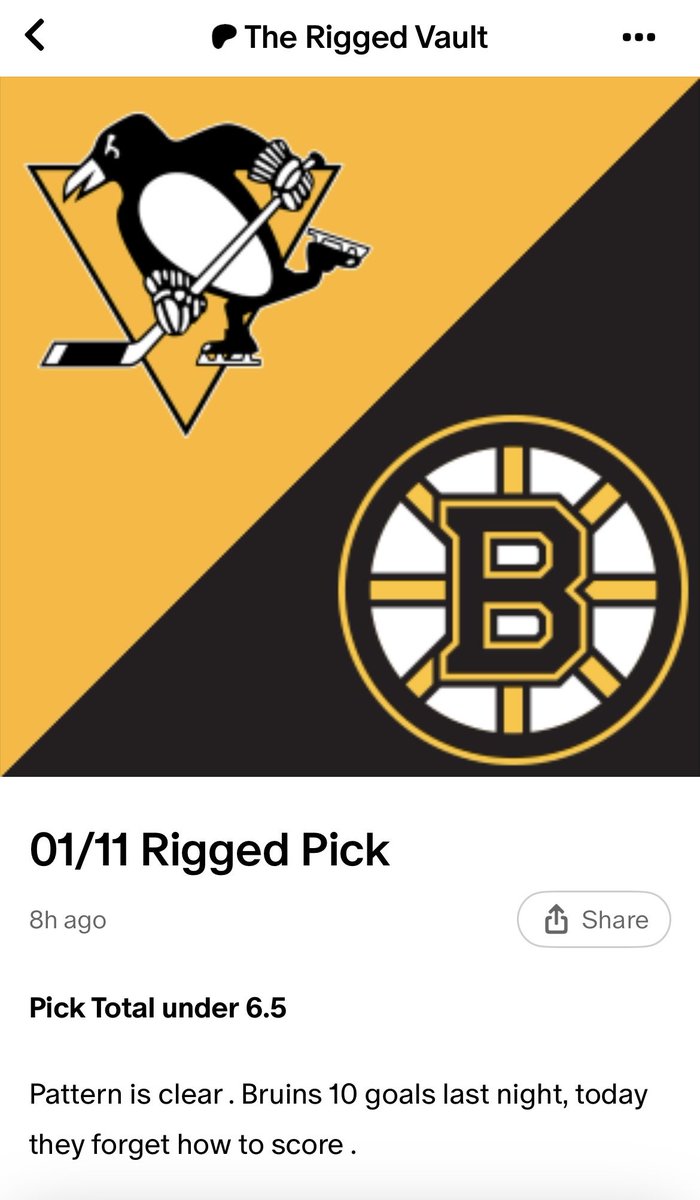 JeremyGree50973's tweet photo. Vegas 101: Repeat Mode 🎭
Bruins + Rangers 12 goals last night.
Today? Total buried Under 6.5 📉
Different leagues.
Same patterns. ♾️
Penguins U6.5 ✅
#PatternMastery #Nhl #Gamblingx https://t.co/NnnMm5OqFE