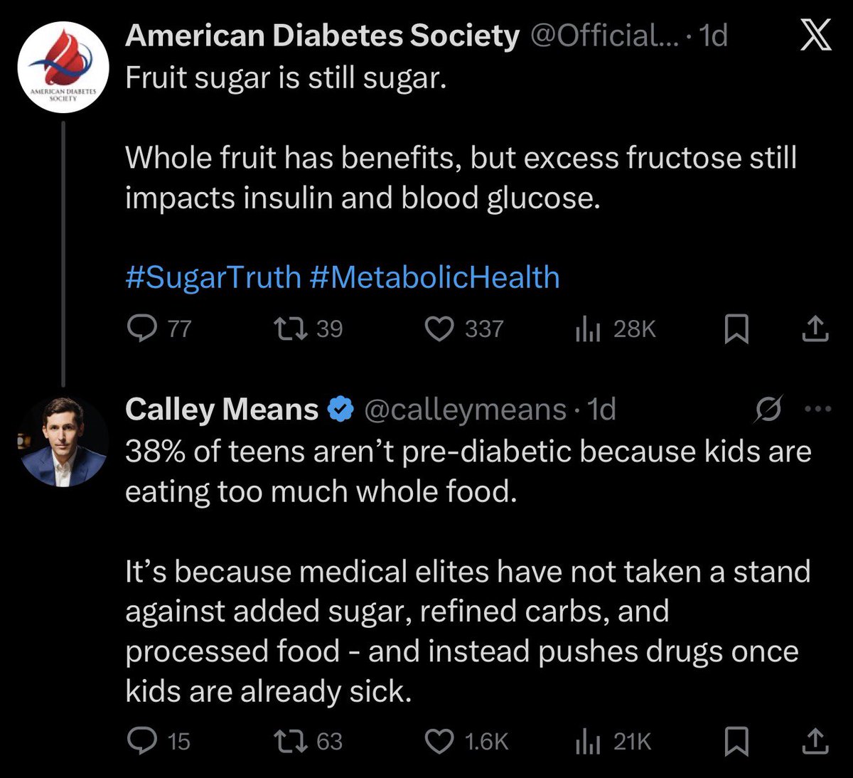 calleymeans's tweet image. People aren’t getting diabetes from eating too much real food.