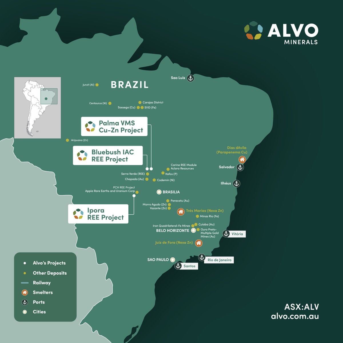 $ALV.AX is an active Australian minerals exploration company, with an established #exploration base in central Brazil.

#ALV is hunting high-grade #copper and #zinc at its Palma Project, while also exploring its Bluebush and Ipora Projects.

loom.ly/h3jLopk