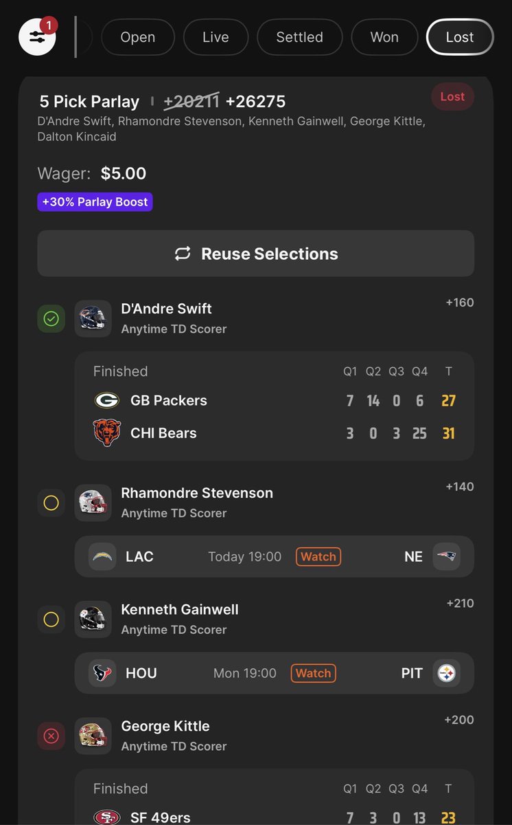 4runninyotes19's tweet photo. @DK_Assist @DKSportsbook 2 screenshots to show it’s the only loss. https://t.co/0syI3fmL22