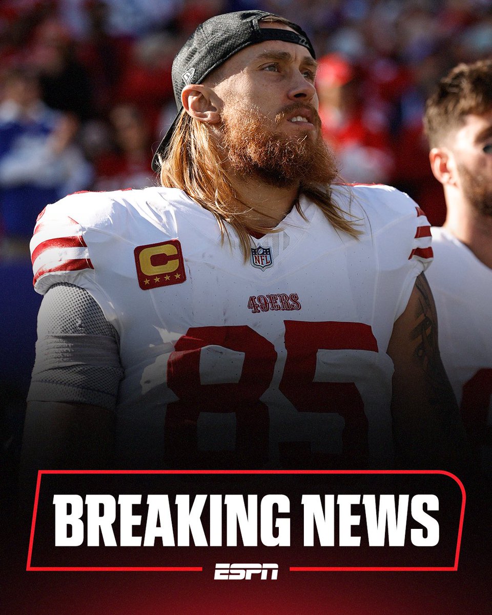 AdamSchefter's tweet image. 49ers HC Kyle Shanahan confirmed to reporters that George Kittle did in fact tear his Achilles.