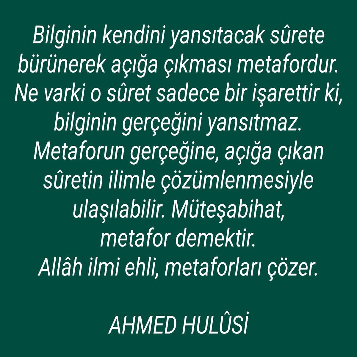 MÜTEŞABİHAT, METAFOR DEMEKTİR.