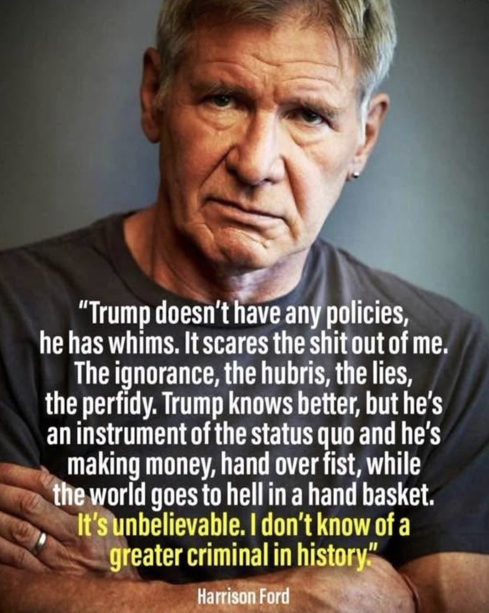The legendary Harrison Ford gets it…