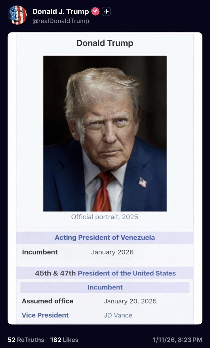 TheChiefNerd's tweet image. President Trump just posted this 😂