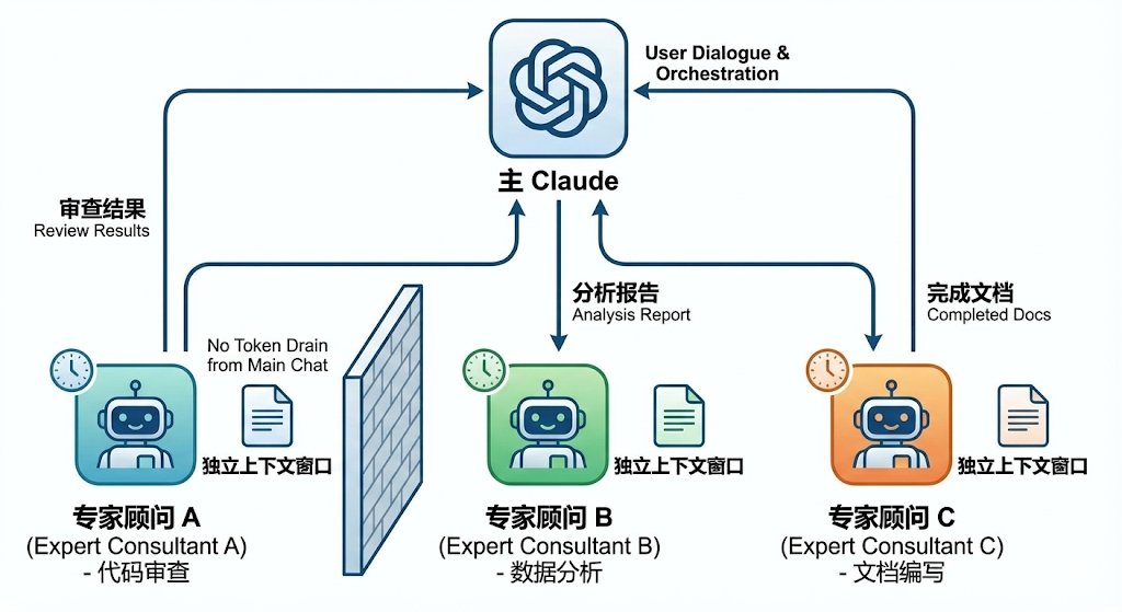 sitinme's tweet image. 最近在用 Claude Code 的 Subagent，一个很直观的感受是：它真的把「AI 当同事用」落地了，而且几乎 0 成本。

以前我们用 AI，大多是一个窗口干所有事：写代码、改文案、查问题、跑分析，全堆在一个上下文里。

短期看还行，任务一复杂就开始乱，token 被吃光、上下文被污染，结果质量也不稳定。…