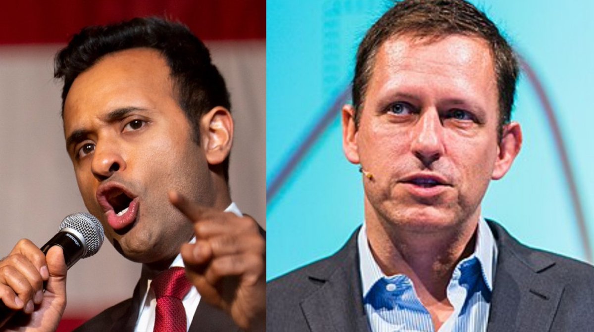 WeWillBeFree24's tweet image. Tea Time ☕ "Billionaire Cabal" 

As of January 2026, Vivek Ramaswamy and Peter Thiel are defendants in a federal RICO (Racketeer Influenced and Corrupt Organizations Act) lawsuit related to the collapse of the "anti-woke" banking startup GloriFi. 

The RICO Suit: Filed in the…